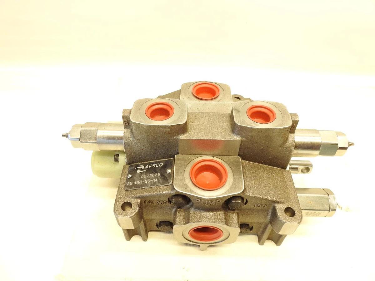 New Oem Apsco 20-UNI-2S-14 Hydraulic Valve Assembly With Two APG20-H-10 Handles