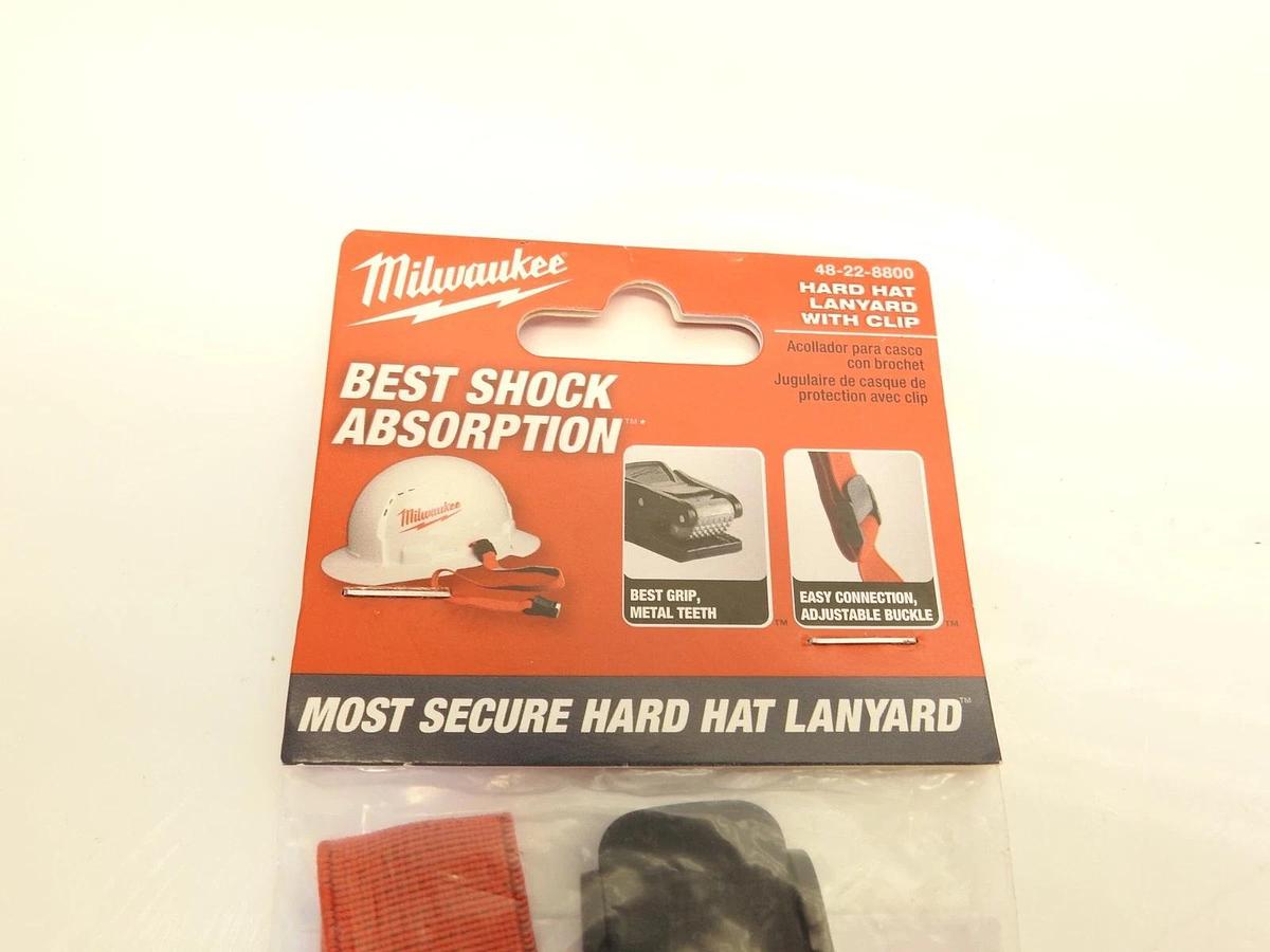 Lot Of 5 Milwaukee 48-22-8800 Hard Hat Lanyard, 2 lb Wt Capacity, Red