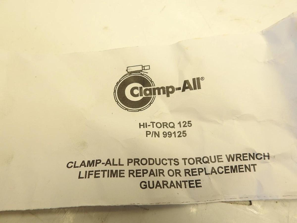 NEW GENUINE CLAMPALL 99125 HI-TORQ 125 NO-HUB TORQUE WRENCH