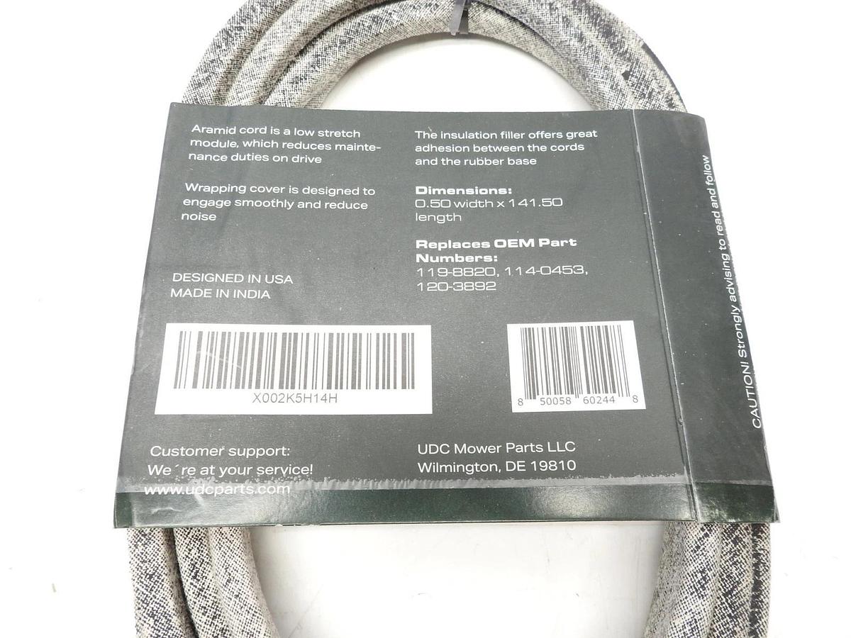 UDC Parts 119-8820 Deck Belt for Toro TimeCutter SS5000 MX5000 5000 MX5060 75750