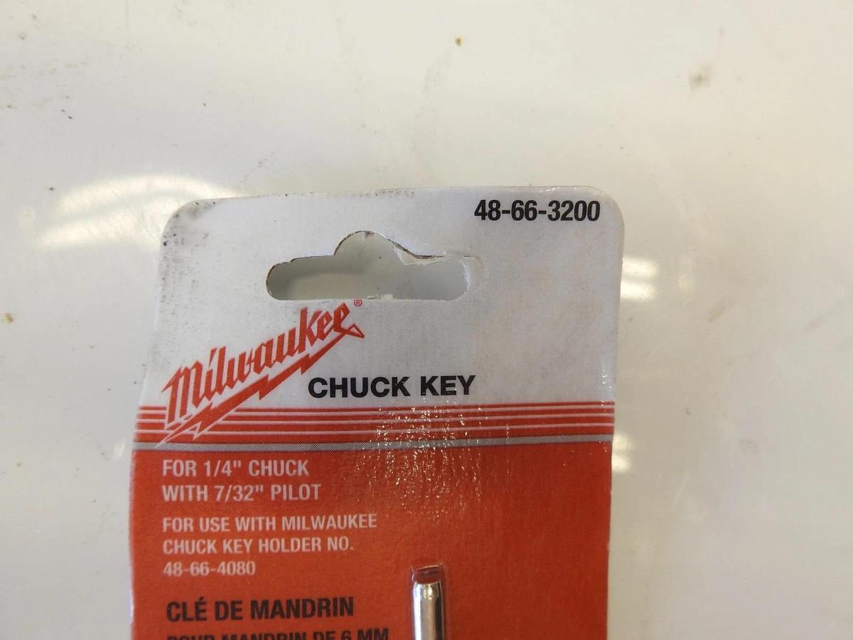 Lot Of 6 New Milwaukee 1/4" Drill Chuck Key No. 48-66-3200 USA