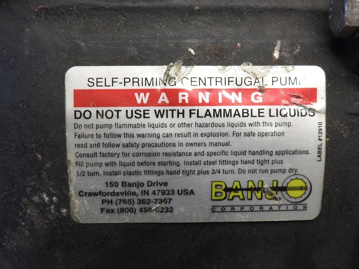 New Genuine Banjo 2" Inlet Cast Iron Self-Priming Pedestal Centrifugal Pump