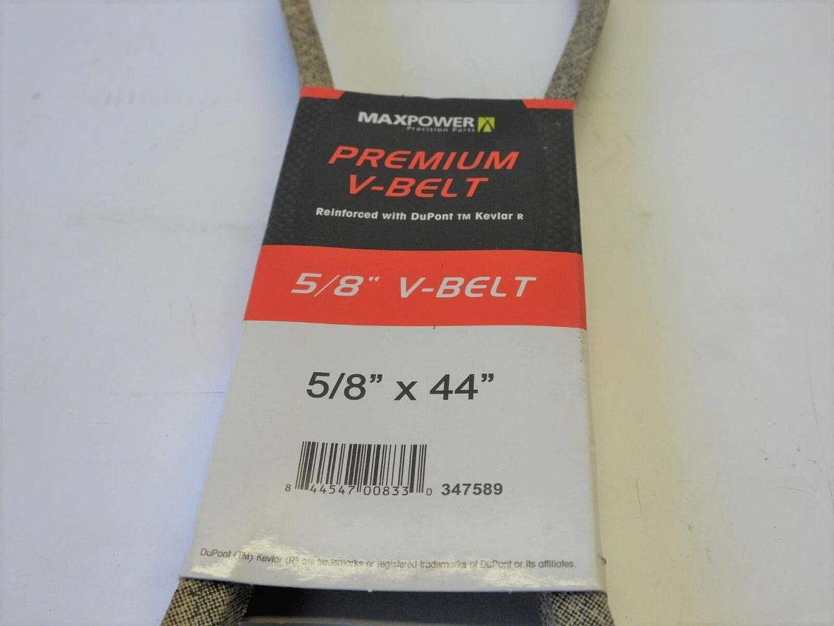 MaxPower 347589 Premium Belt Reinforced with Kevlar Fiber Cords, 5/8" x 44"
