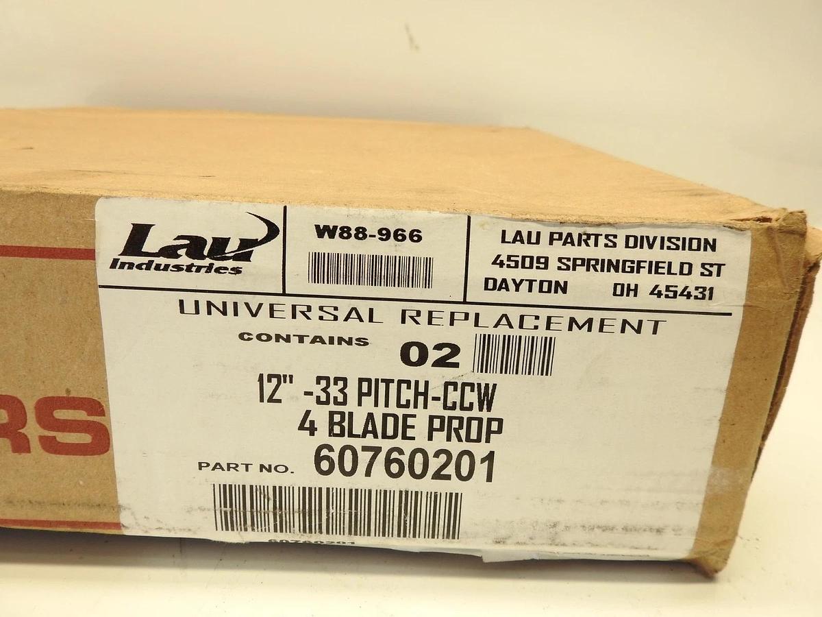 Lau 60760201 12" Fan Blade CCW Rotation 33 Degree Pitch 4 Blades