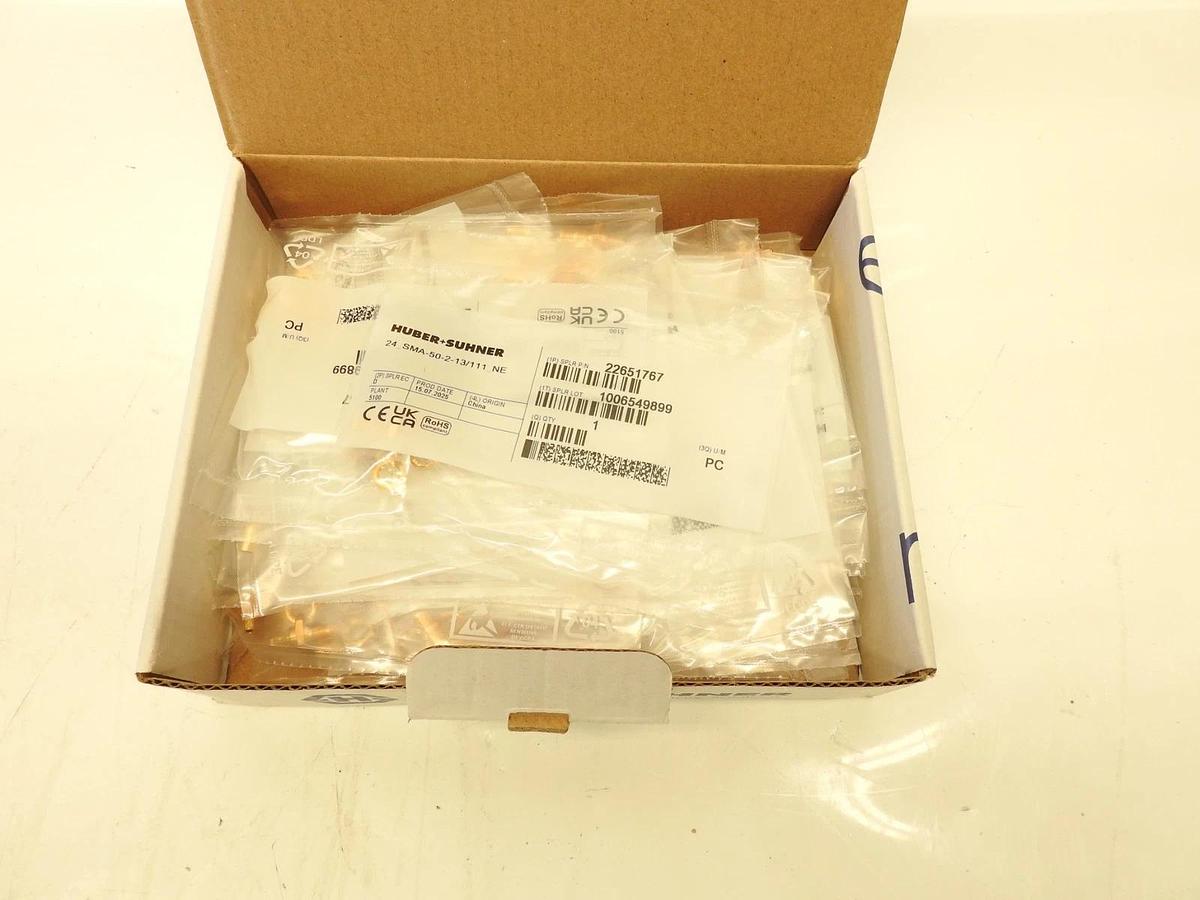 Lot Of 29 Huber+Suhner 24_SMA-5-2-13/111_NE COAXIAL CONNECTOR, SMA, 50 Ohm Femal