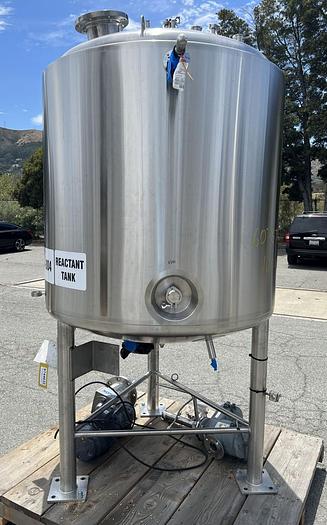 Used Tank, 370 Gallon, 316L Stainless Steel, Jacketed, Agitated, 10 PSI, T&C Stainless #L744633