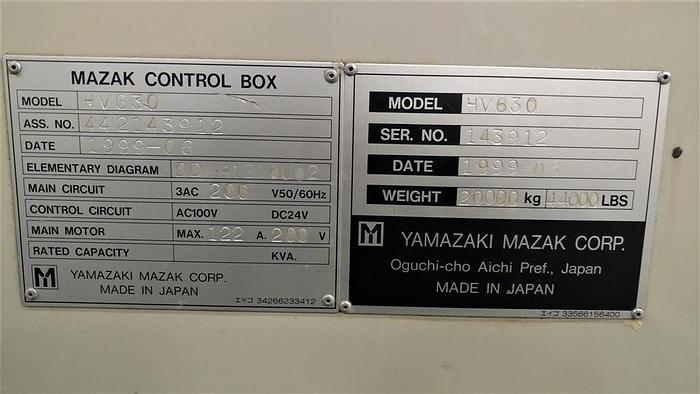 Used 1999 Mazak HV630 5 Sided Machining Center