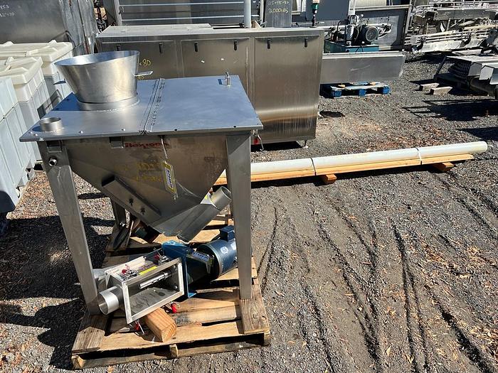 Used Flexicon Inclined Screw Conveyor with Stainless Steel Hopper #S744836