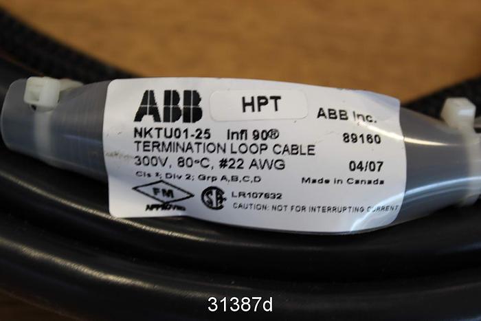 Unused ABB NKTU01-25 Termination Loop Cable for ABB INF190 #31387
