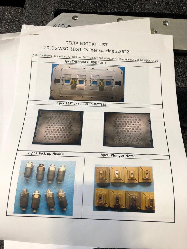 Used Delta Edge DE8000 20lds SOIC .300 WSO Test Handler Change Kit