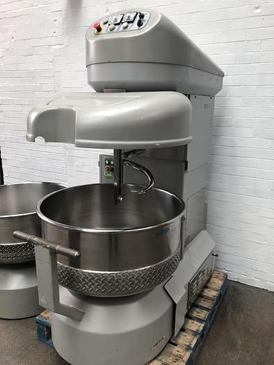 Used Mondial Forni ISE 120, 120kg (dough capacity) Spiral Mixer, 2 speed, 2 timers, supplied with 2 removable bowls