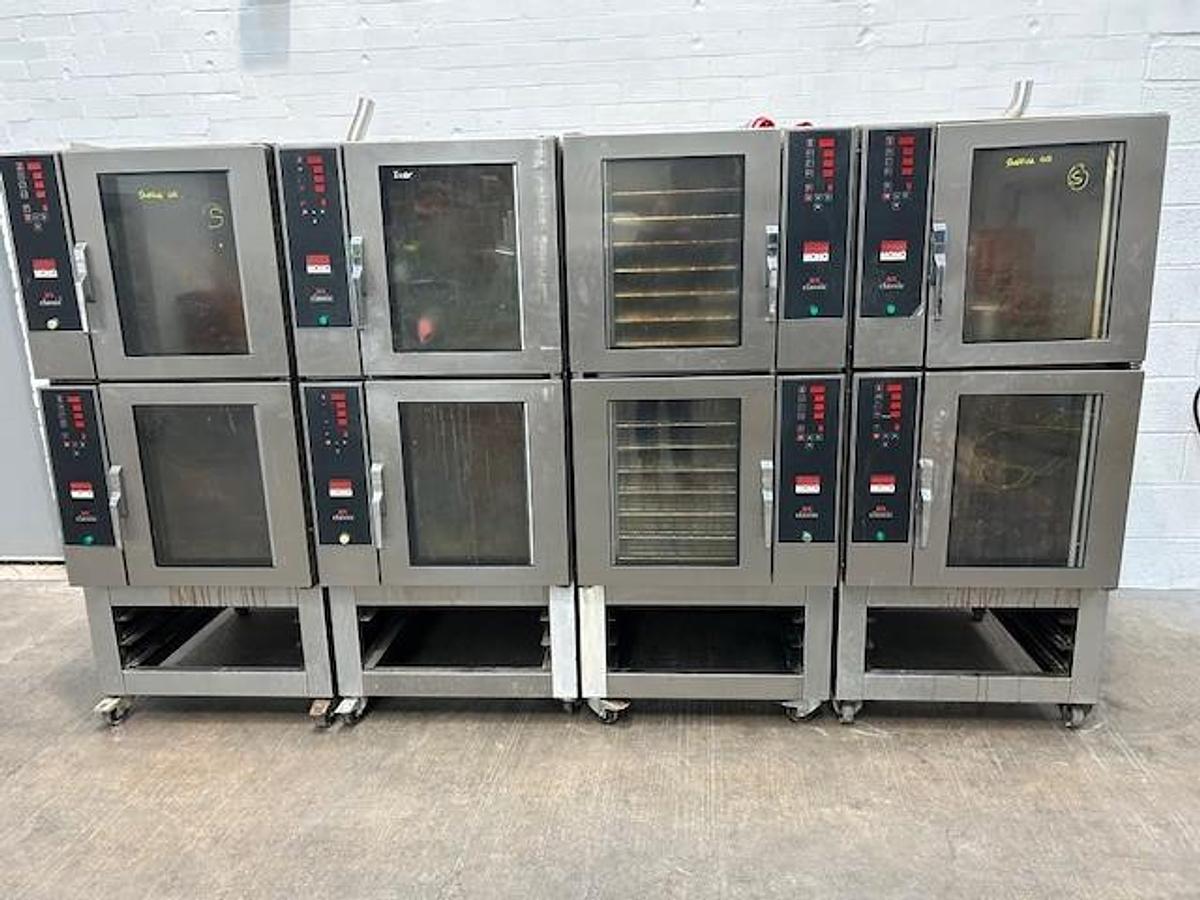 Used Mono BX Classic twin 7 tray bake off ovens 400mm x 600mm trays on stand