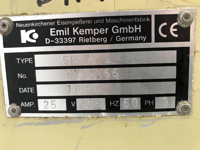 Used Kemper SP75L, 120kg dough spiral Mixer, 2 speed, 2 timers