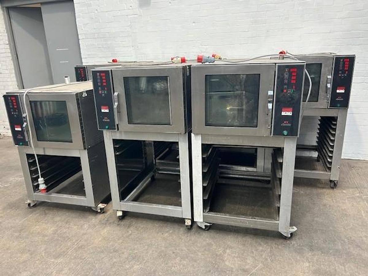 Used Mono BX Classic twin 5 tray bake off ovens 400mm x 600mm trays on stand