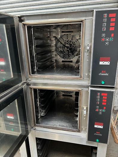 Used Mono BX Classis twin 5 tray bake off ovens 400mm x 600mm trays on stand
