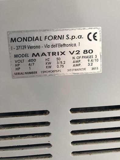 Used Mondial Forni Matrix V2 80, 80kg (dough capacity) Spiral Mixer, 2 speed, 2 timers