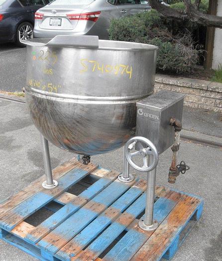 Used Kettle, 60 Gallon, S/st, Jkt, Groen, Mdl DL/60, Tilt #S740974
