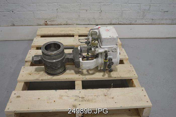Used Valtek SHEARSTREAM Vee Ball Control Valve, 3", 316 Stainless Steel Body, 317Ss Chrome Plated Ball, 17-4 Shaft, Tfe Seat, Pneumatic Actuator, Pneumatic Positioner, Normally Closed, Cv=280, Body Class 150 #24989