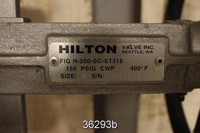 Used Hilton 6" Hand Operated Knife Gate Valve #36293