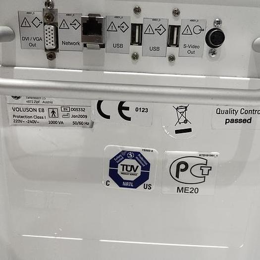 Gebraucht GE Voluson E8 Flachbildschirm Ultraschallgerät inkl. IC5-9-D Sonde und Sony UP-D897 Drucker Ultrasound