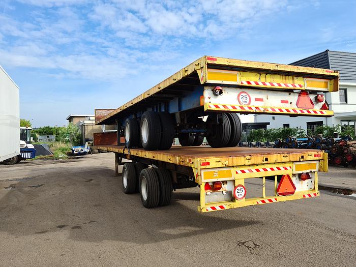 Used 1979 2 AXLE FLATBED TRAILER STEEL SUSPENSION STEEL FLOOR GROENEWEGEN