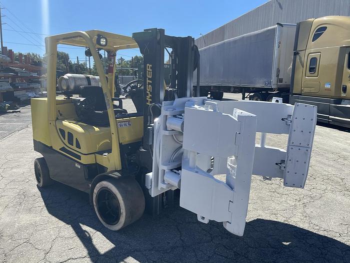 Used 12,000 POUND HYSTER ROLL CLAMP FORKLIFT W/ 60" CASCADE CLAMP 1,600 HOURS - PENDING