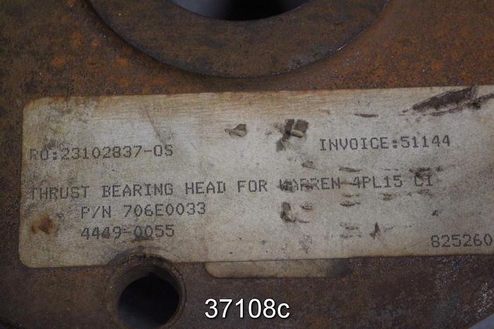 Unused Warren PL/PH Thrust Bearing Head, Rotor Size 1, 706E0033 #37108