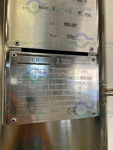 Used Begerow  Beco-Integra Stainless Steel Filter Housing w/ Valves, 16" SS Housing