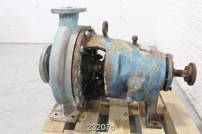 Used Goulds 3175 Pump, 4X6X18, 2/4-Vane Impeller, 17" Impeller Diameter, Ss Casing, Ss Impeller, Ss Stuffing Box, Ss Suction Side Plate, Packing #23207