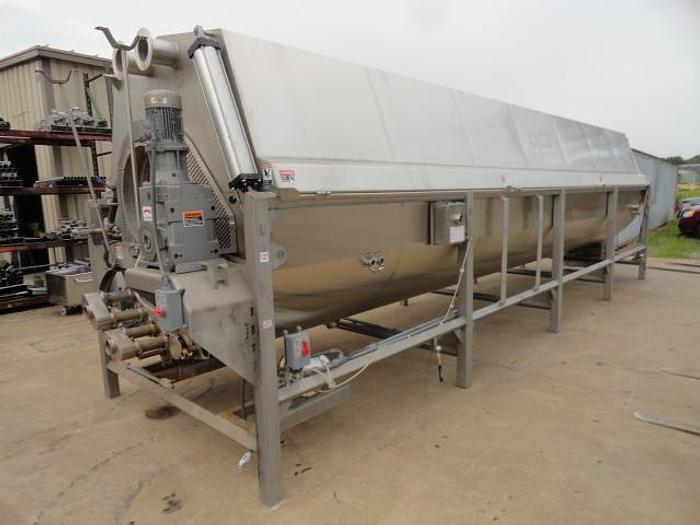 Used Lyco Chill Flow Pouch Cooler System, Md# Hydro-Flow 8600;Dual rotary chiller; 30' long with feed and discharge conveyors 