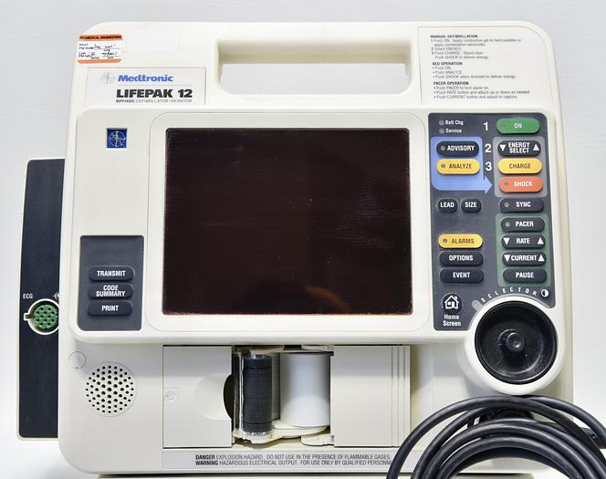 Used Medtronic LIFEPAK 12 Physio Biphasic Defibrillator/ Monitor