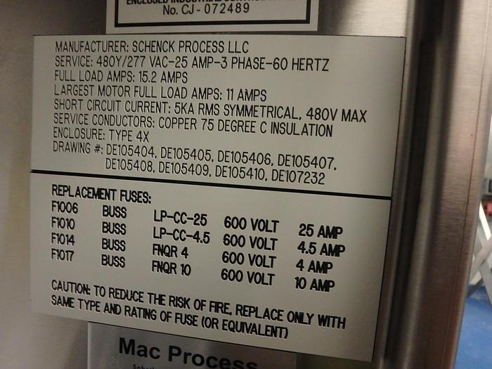 Used Schenck Process Stainless Steel Dust Collector