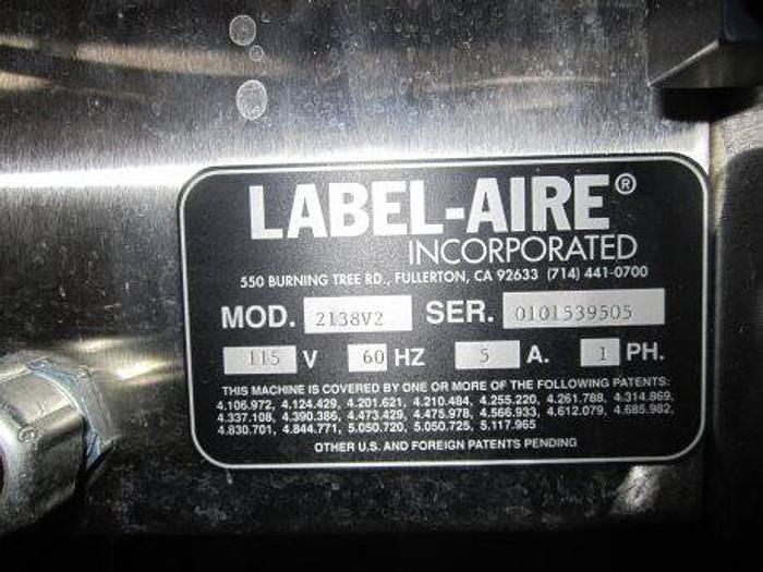 Used Labeler, Label-Aire, Mdl 2138V, Printer/Applicator #C738116