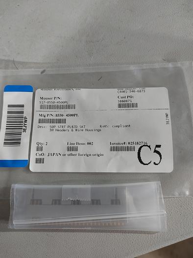 Parts Only Mouser Electronics Headers & Wire Housings 517-8550-4500PL (B12)