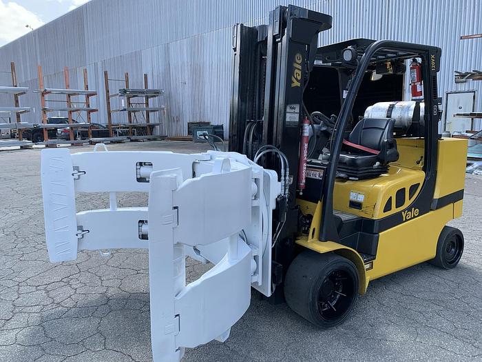 Used 12,000 POUND YALE ROLL CLAMP TRUCK W/ 72" CASCADE PAPER CLAMP