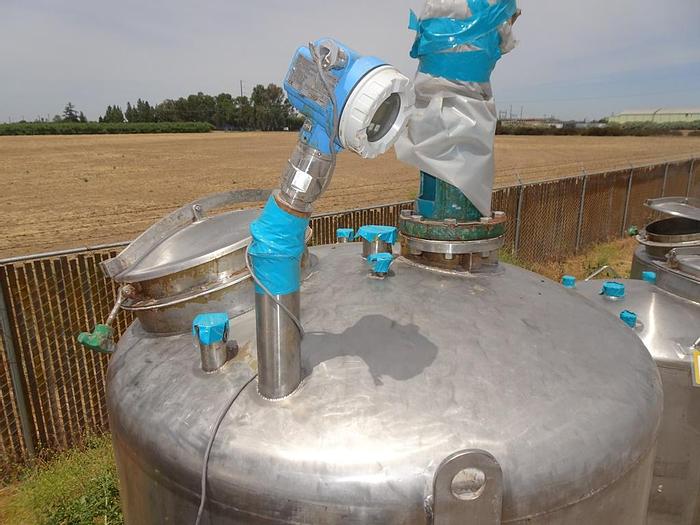 Used Tank, 550 Gallon, S/st, Agit, 1.5 HP, 52" x 60", DT/DB #S742667