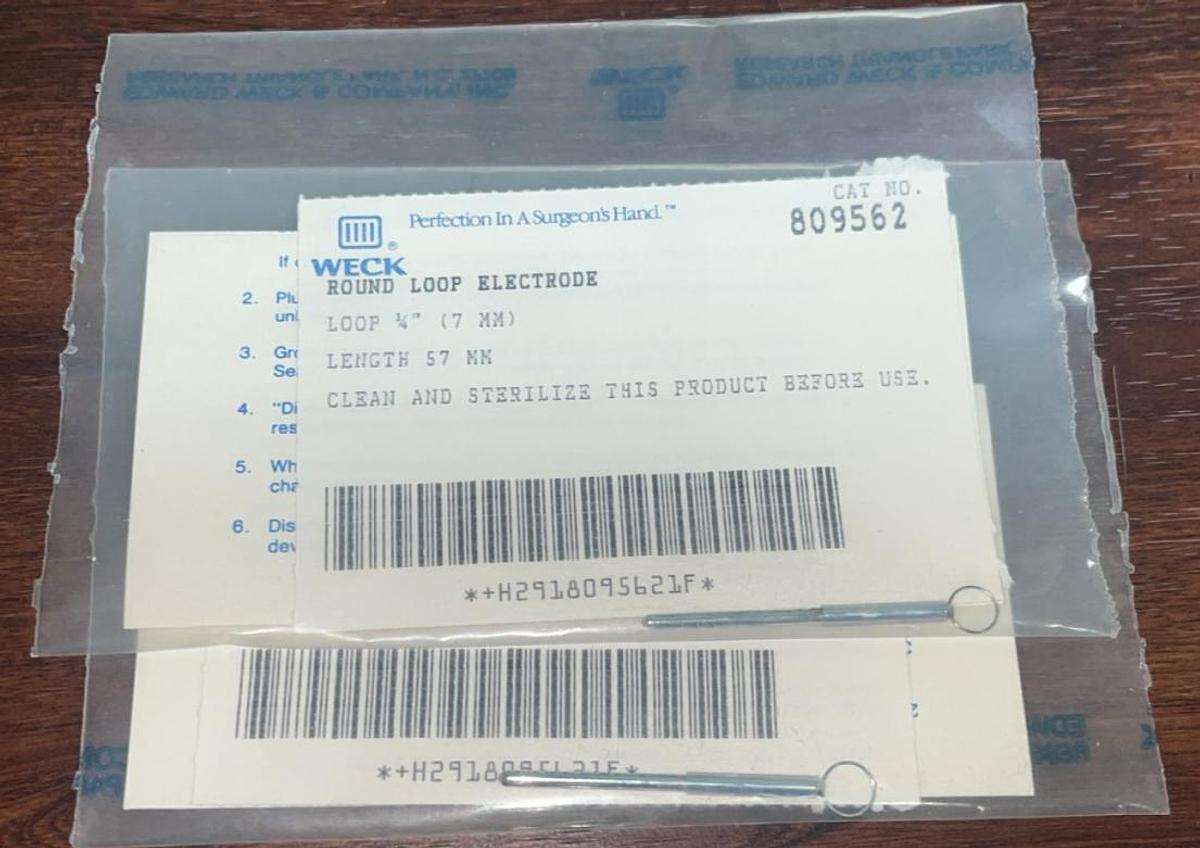 Used WECK 809562 Round Loop Electrode 1/4" (7MM) LENGTH 57MM-New Sold as Is