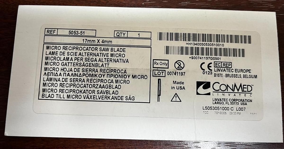 Used Hall/Micro 5053-51 Reciprocator Saw Blade in Excellent Working Condition-NEW!!!