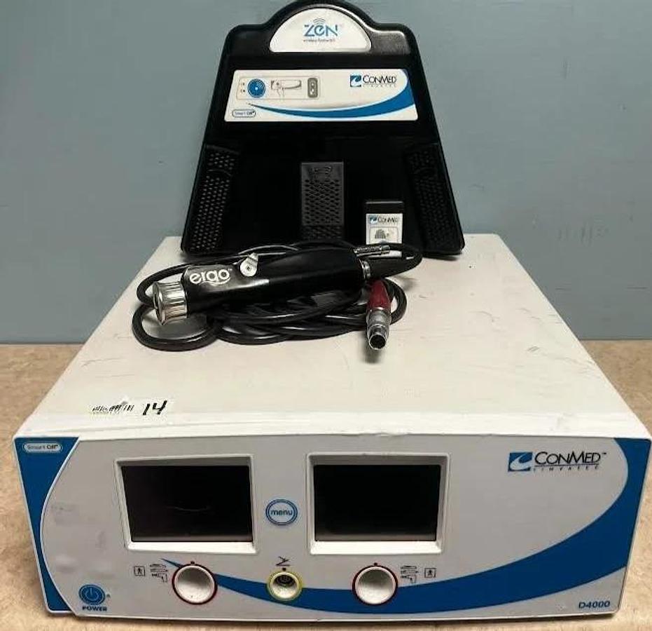 Used ConMed/Linvatec D4000 Console w/W1000Wireless Footswitch & D4240 ERGO Shaver