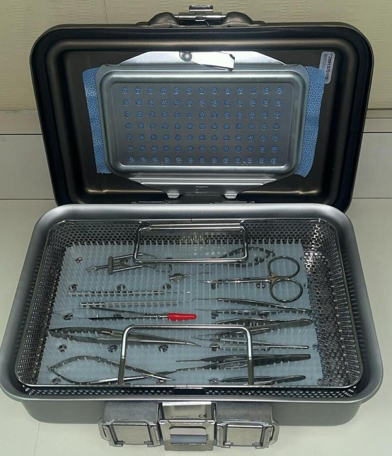 Used Assortment of Eye Instruments 14 PC Set with Case (Storz & Rhein)