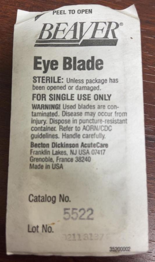 Used Beaver Eye Blades Catalog #5522 & 5910--2Pieces- One New & One Use