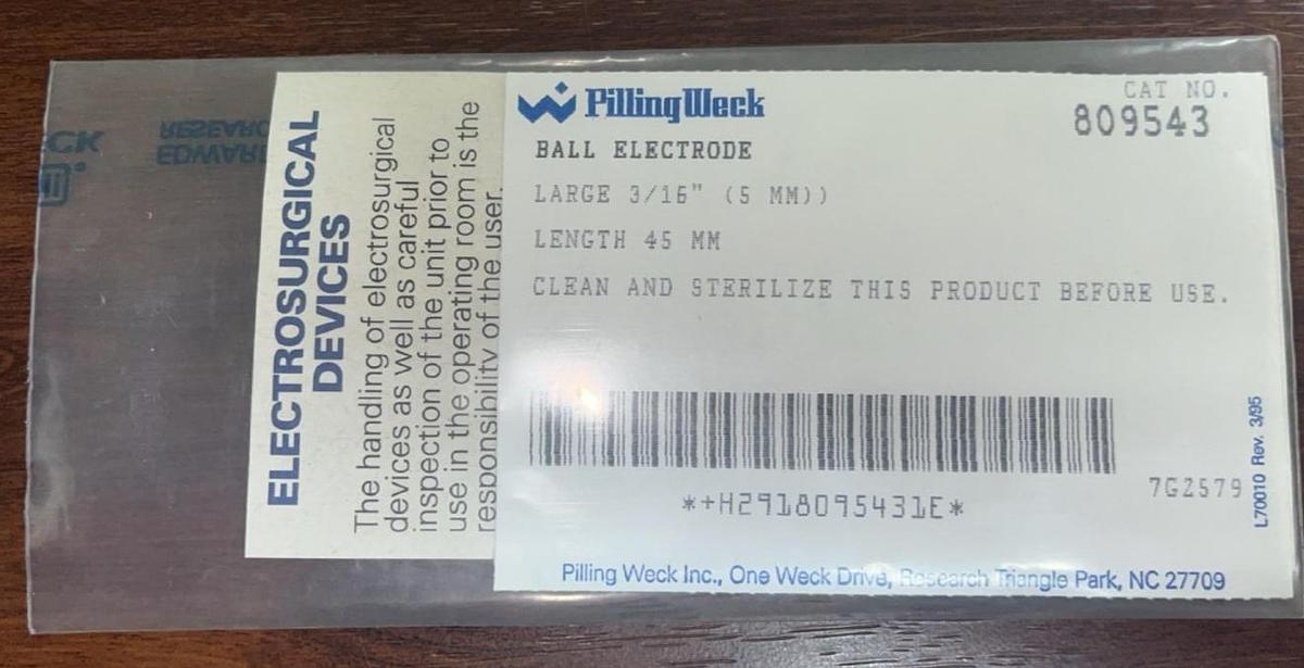 Used WECK 809543 BALL ELECTRODE LARGE 3/16" (5MM) LENGTH 45MM -New Sold as Is