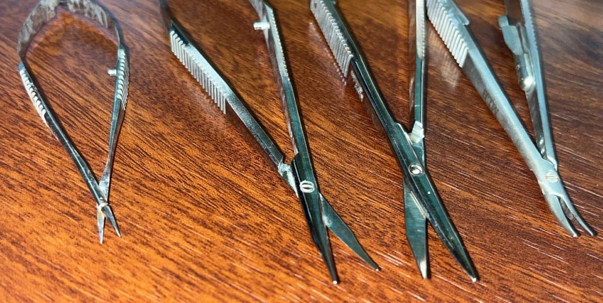 Used Assortment of Eye Instruments 14 PC Set with Case (Storz & Rhein)