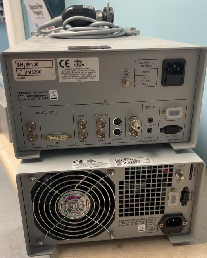 Used ConMed/Linvatec IM3300 CCU & LS7500 Light Source W/IM3330 Camera Head & Coupler