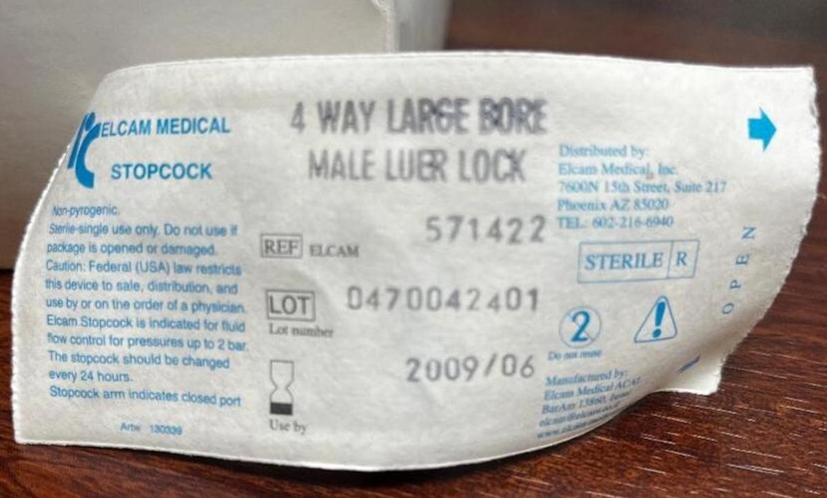 Used Elcam Medical 571422--7PC High Flow Stopcock 4Way LG. Bore Male Luer Lock - New