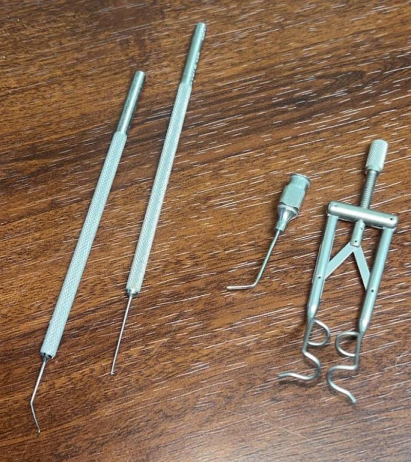 Used Assortment of Eye Instruments 12 PC Set with Case (Storz & Rhein)