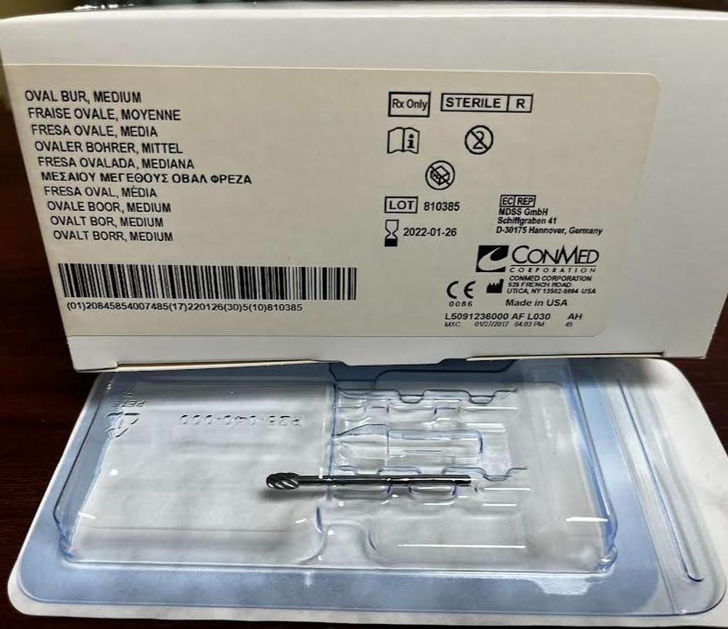 Used Hall/ConMed Oval Bur, Medium 5091-236 4PK -Sold as Is- New