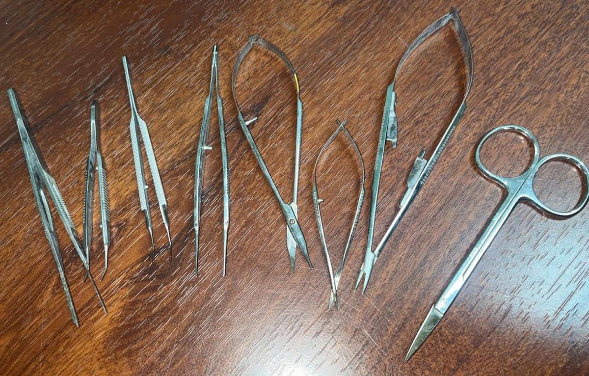 Used Assortment of Eye Instruments 12 PC Set with Case (Storz & Rhein)