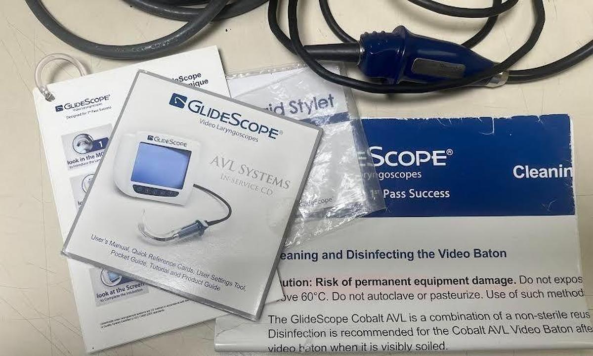 Used Glidescope Cobalt AVL Video Laryngoscope Monitor w/Scope Exc. Working Condition