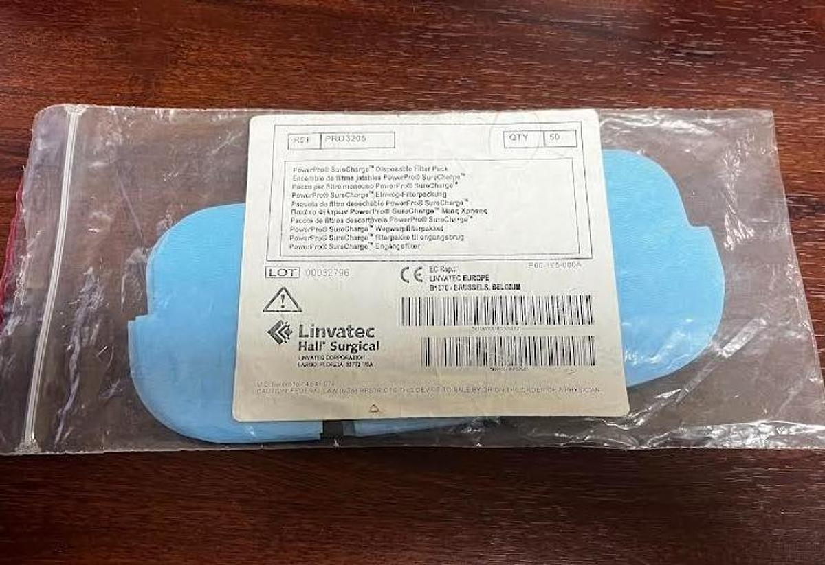 Linvatec PRO3205 PowerPro SureCharge Disposable Filter Pack of 50--NEW